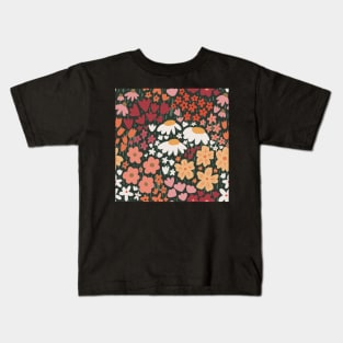 Colourful Abstract Wildflower Pattern Kids T-Shirt